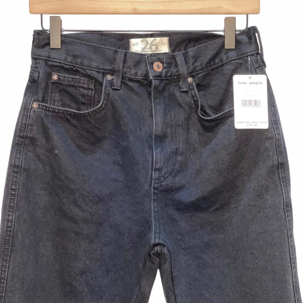 Free People Stove Pipe Jeans Black Cropped Size 26 NEW - Picture 4 of 10
